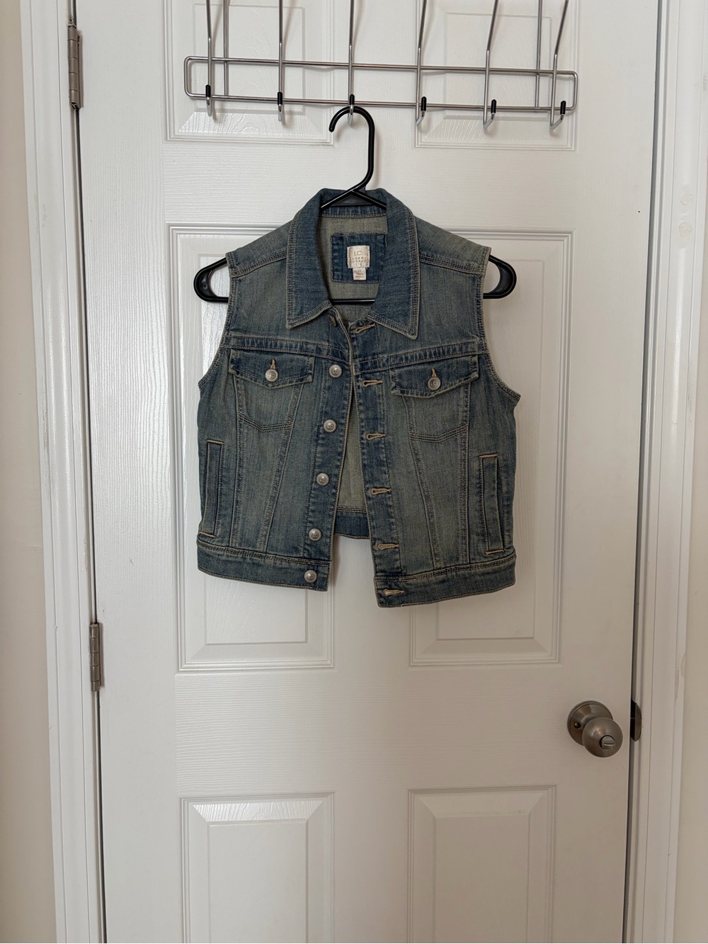 LC Lauren Conrad Girls' Denim Vest in Faded Blue